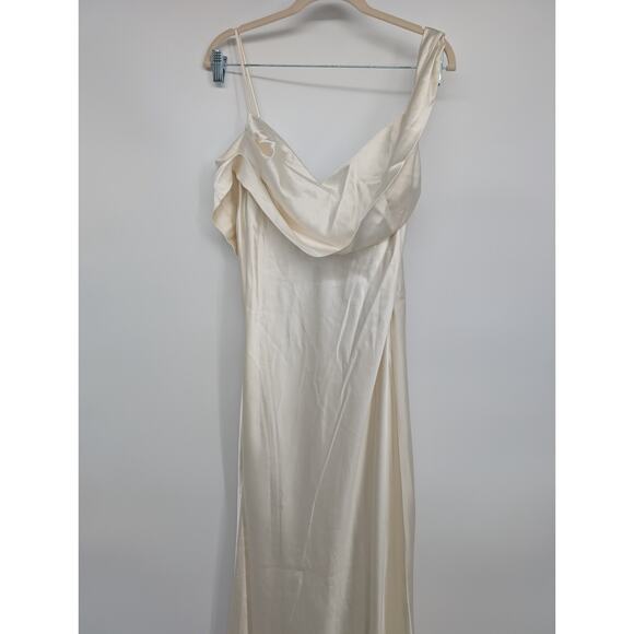 NWD Reformation Ronda Silk Wedding Gown Maxi Dress Sz 12 Ivory #4A453 - Picture 3 of 16